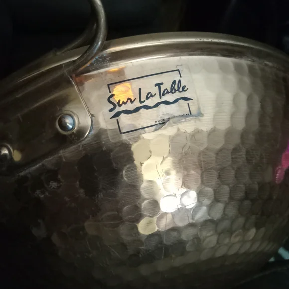 Hammered Copper Serving Bowl with Handle - Picture 4 of 5